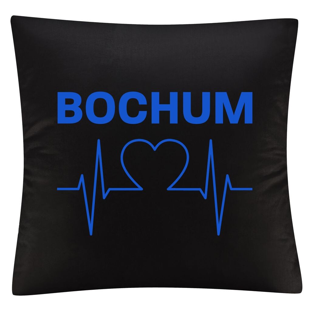

Чехол на подушку мультифаншоп - Bochum - сердцебиение, черный, один размер multifanshop