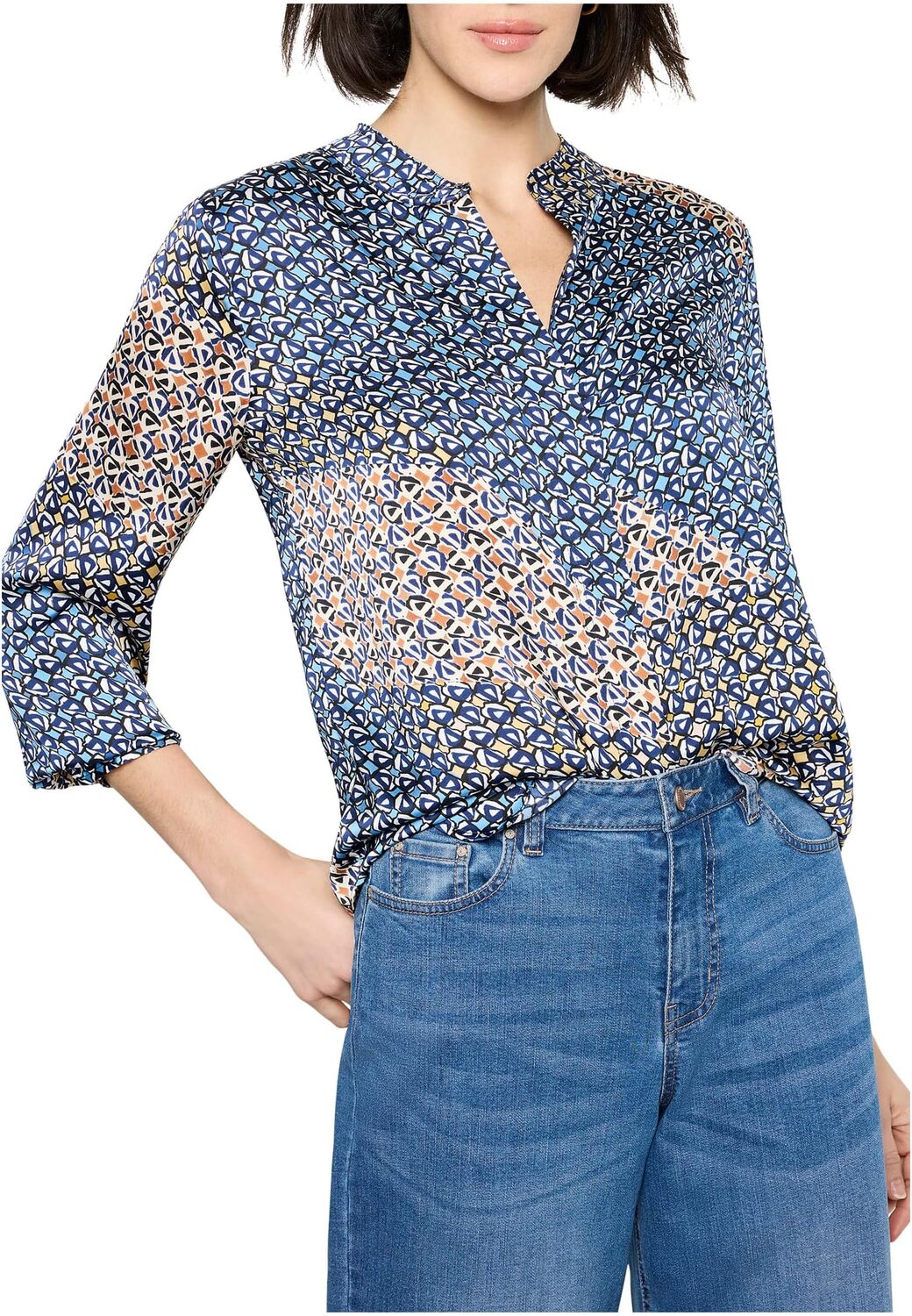 

Топ NIC+ZOE Monogram Mix Top, цвет Blue Multi