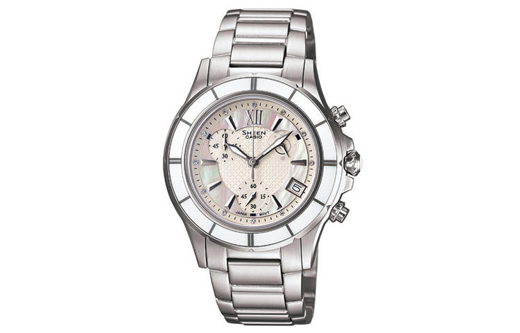 

CASIO Часы Women's SHEEN White Watch SHE-5516D-7A, White