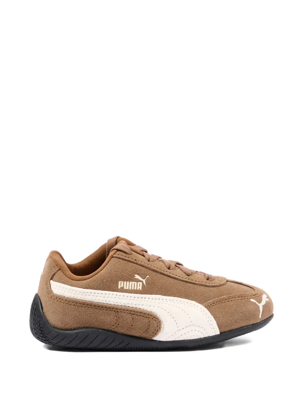 Низкие кожаные кроссовки Puma Kids, коричневый — фото 2