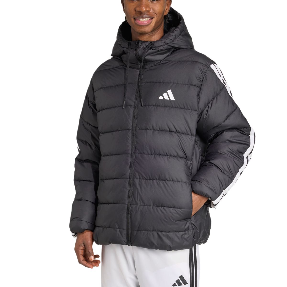 Худи с полосками и утеплением Adidas, черный — фото 3