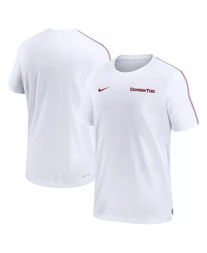 

Мужская футболка Alabama Crimson Tide 2024 Sideline Coach Performance T-shirt Nike, белый
