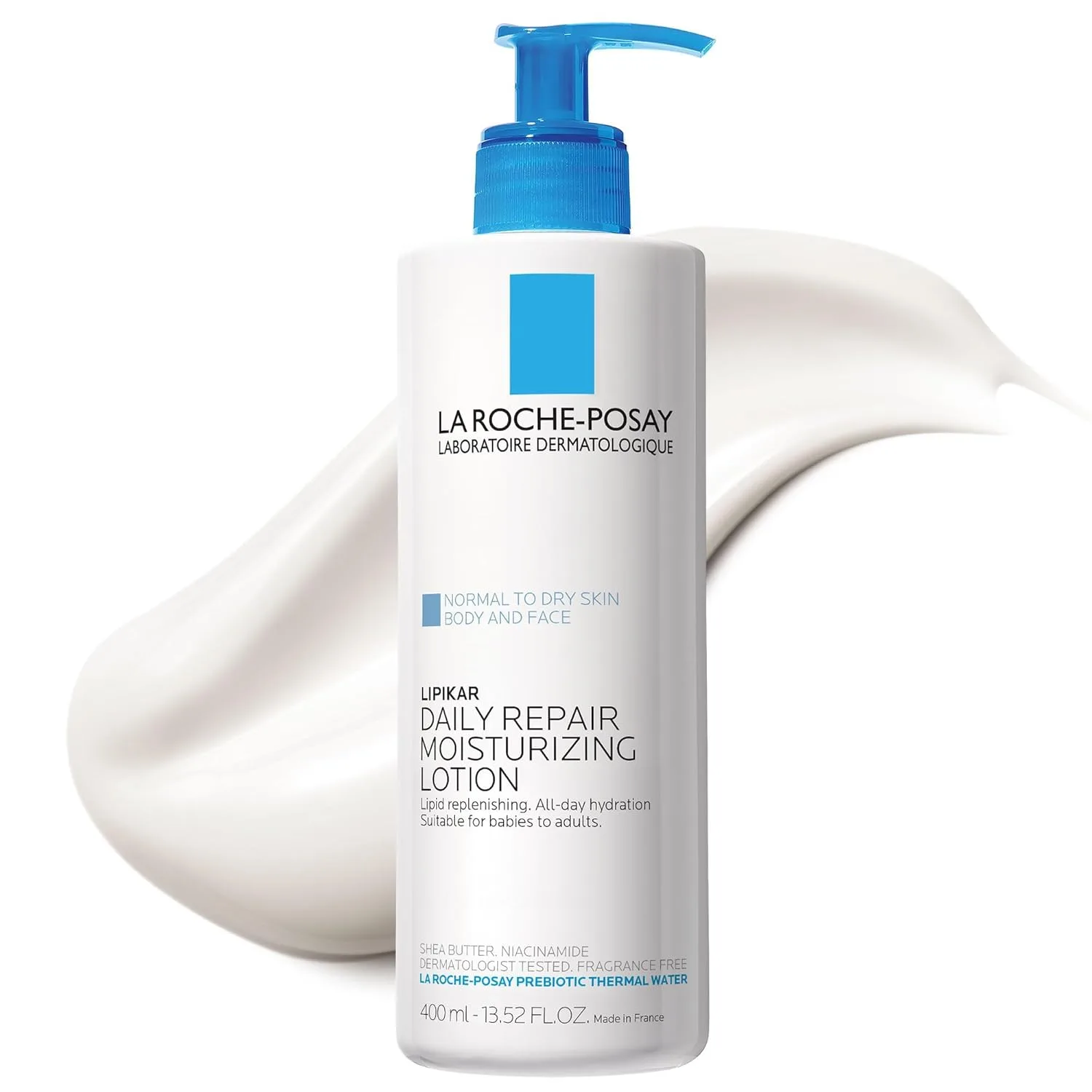 Увлажняющий крем для тела La Roche-Posay Lipikar Daily Repair, без отдушек, с маслом ши, подходит для сухой и чувствительной кожи. 400 мл (1 шт.)