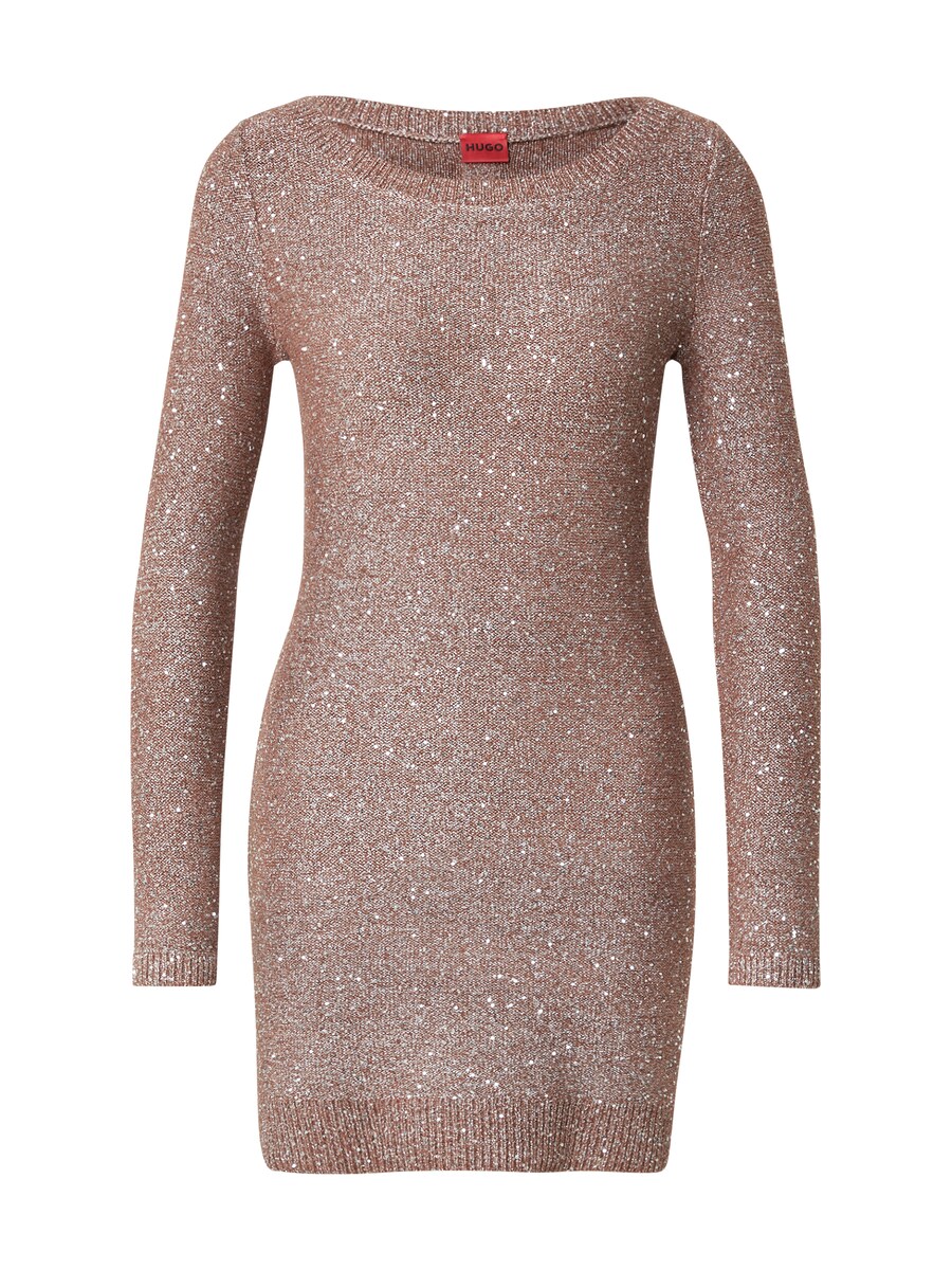

Вязаное платье HUGO Knitted dress Suneti, розовый