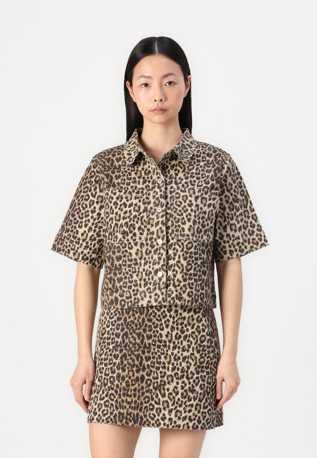 

Блузка на пуговицах PCSALUME SHIRT Pieces, коричневый