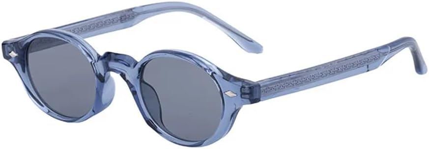 

Овальные женские солнцезащитные очки с заклепками, мужские темно-зеленые, UV400, в стиле панк, для занятий спортом на открытом воздухе и верховой езды UYPTK, Blue Grey