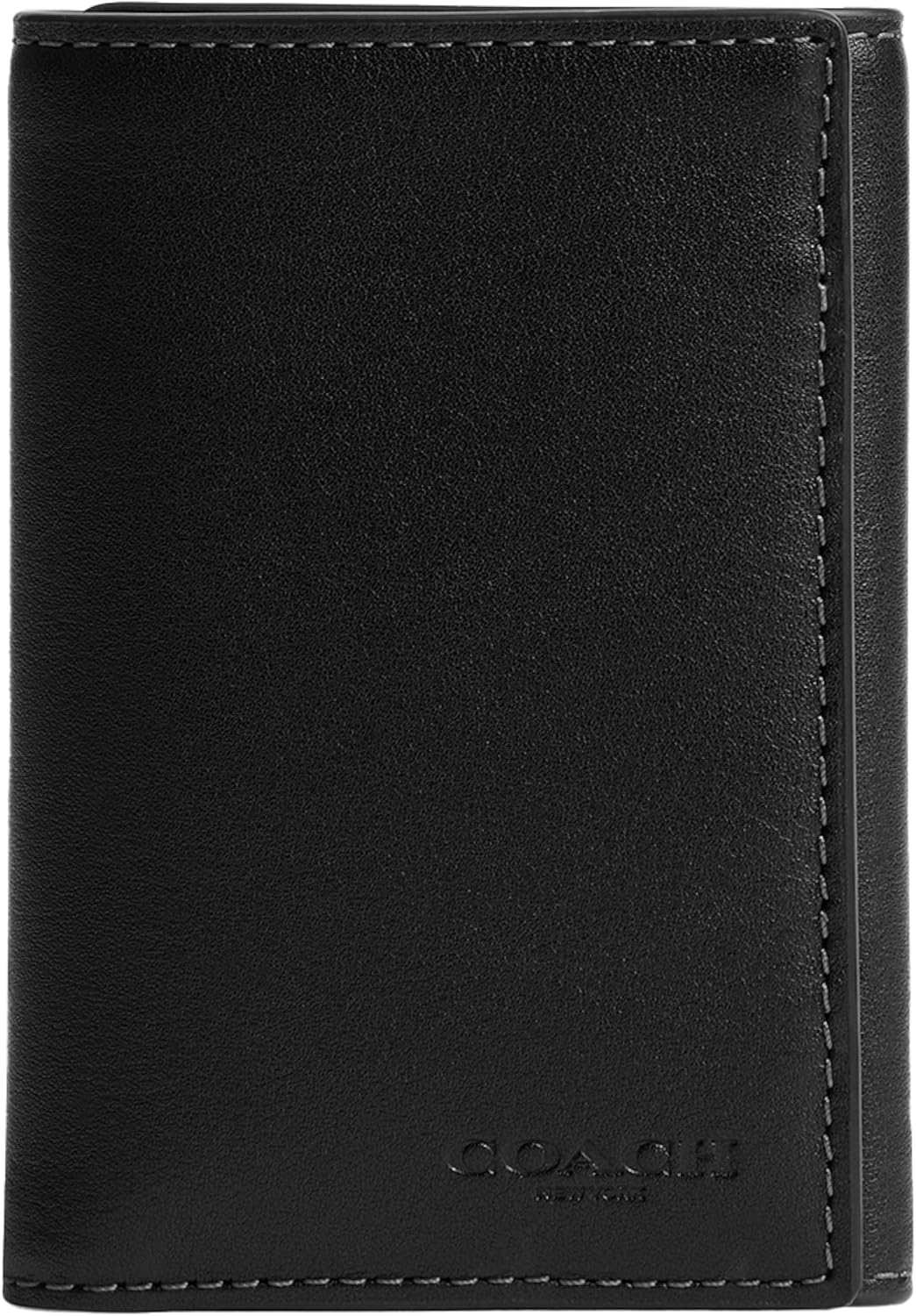 

Трехсекционный кошелек из натуральной кожи Full-Grain COACH, Black