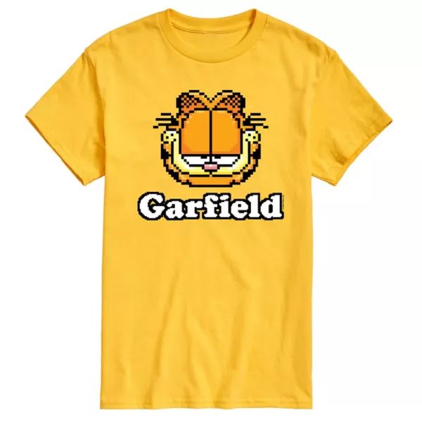 

Мужская футболка с принтом Garfield и логотипом видеоигры Licensed Character, желтый