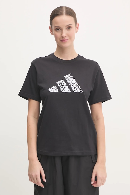 

Хлопковая футболка Camo Adidas, черный