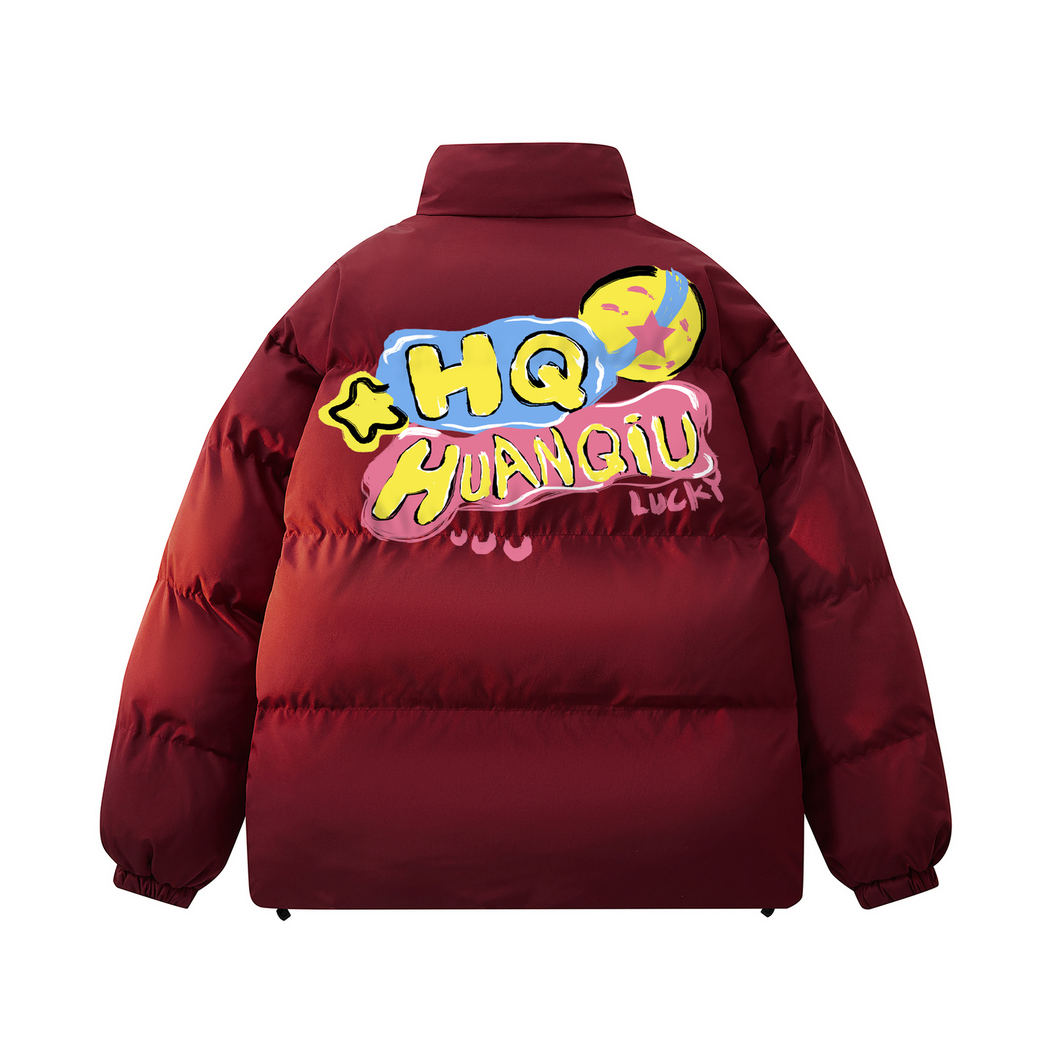 

Пуховик Unisex Stand Collar утепленный стеганый HUANQIU, maroon