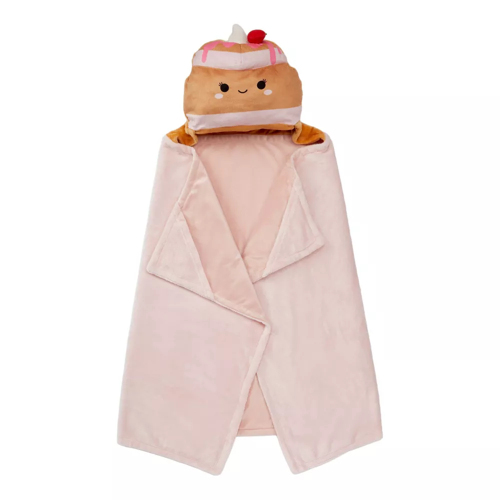 

Детское одеяло с капюшоном Squishmallows Sawtelle the Strawberry Pancakes