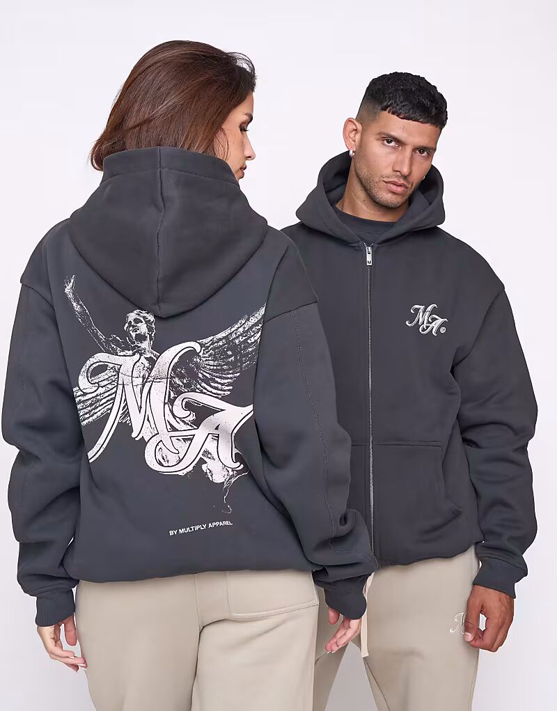 

Куртка-оверсайз Multiply Apparel Hero с капюшоном в цвете Black Soda