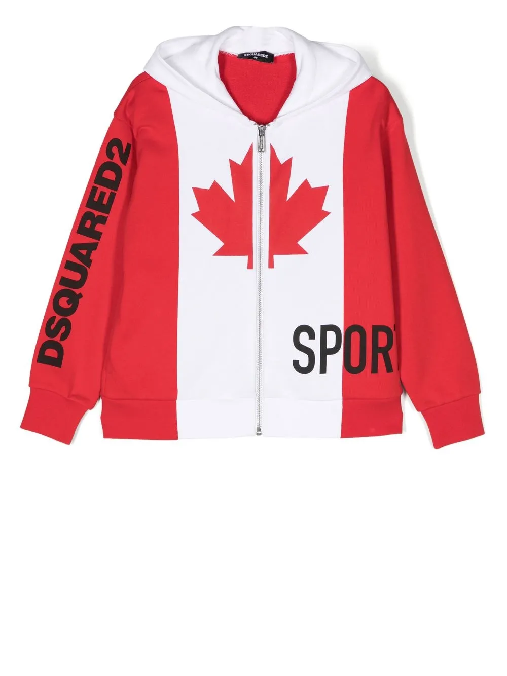 

Худи на молнии с логотипом DSQUARED2 KIDS, красный