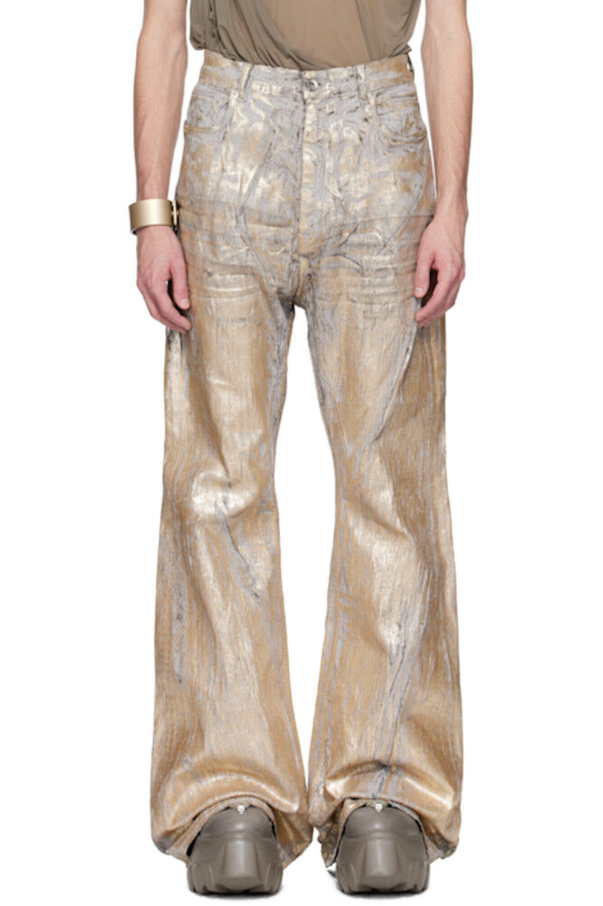 

Золотые джинсы Hollywood Bolan Bootcut Rick Owens