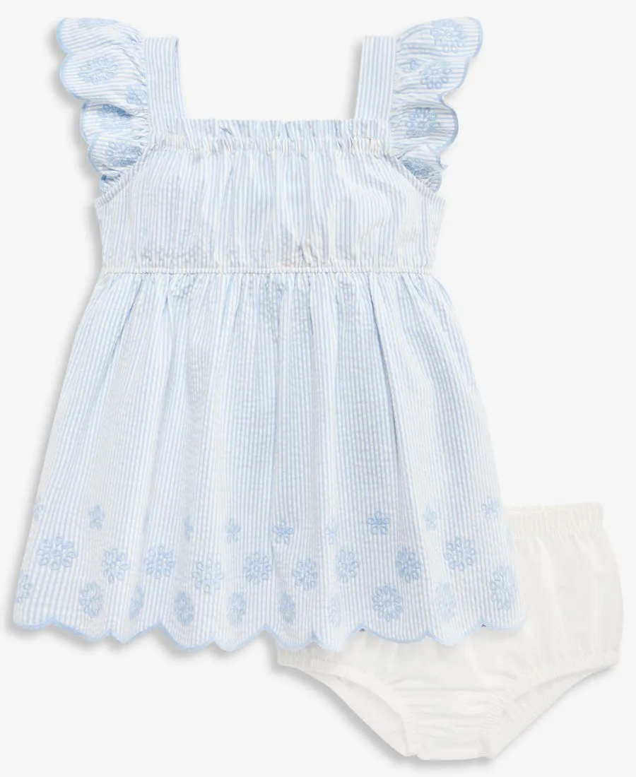 Детское платье из жатой ткани, эксклюзивно представленное в Macy's First Impressions, синий whisper — фото 4