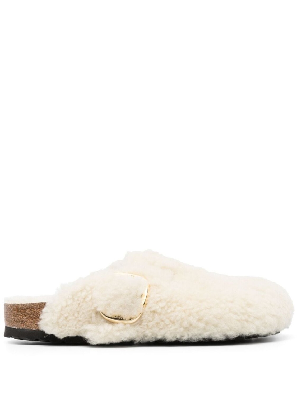 Birkenstock шлепанцы Boston на платформе с пряжками, нейтральный цвет