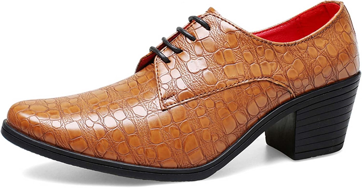 

Мужские оксфорды с толстой подошвой, модные зауженные, деловые, повседневные, формальные туфли, противоскользящие, с эффектом увеличения роста, для офисной формы, банкетов, свадеб, костюмов, платьев, кожаные ботинки Generic, коричневый