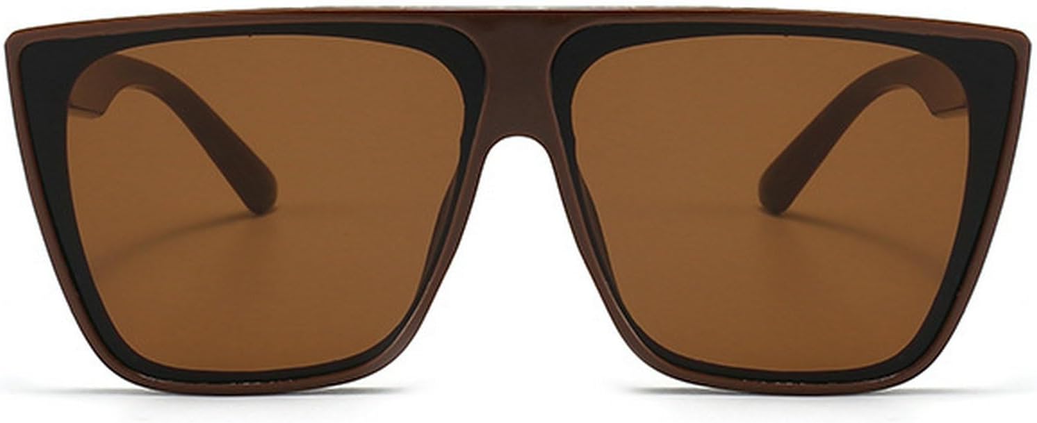 

Большие квадратные солнцезащитные очки для женщин, модные очки в крупной оправе, цельные солнцезащитные очки-маска, модные мужские солнцезащитные очки mincl, Dark Brown