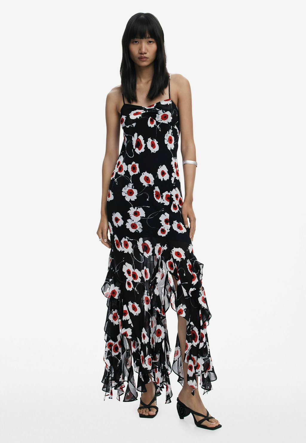 

Платье макси POPPY RUFFLE Desigual, черный