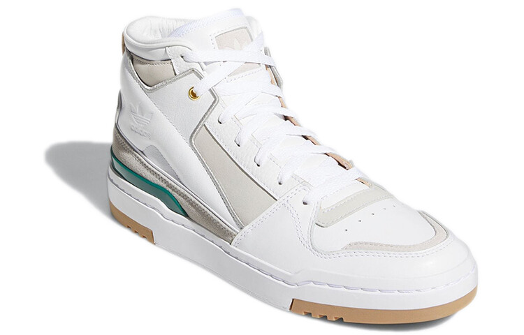 Кроссовки Adidas Originals Forum Luxe Mid White Collegiate Green Gum — фото 3