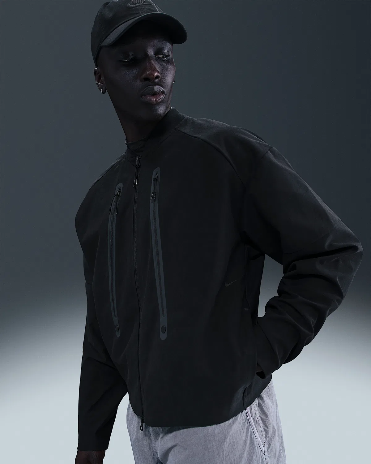 Мужская куртка-бомбер Nike Tech Dri-FIT Shori, Black/Black