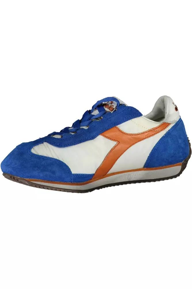 Контрастные женские кроссовки Diadora Chic со шнуровкой, синий — фото 3