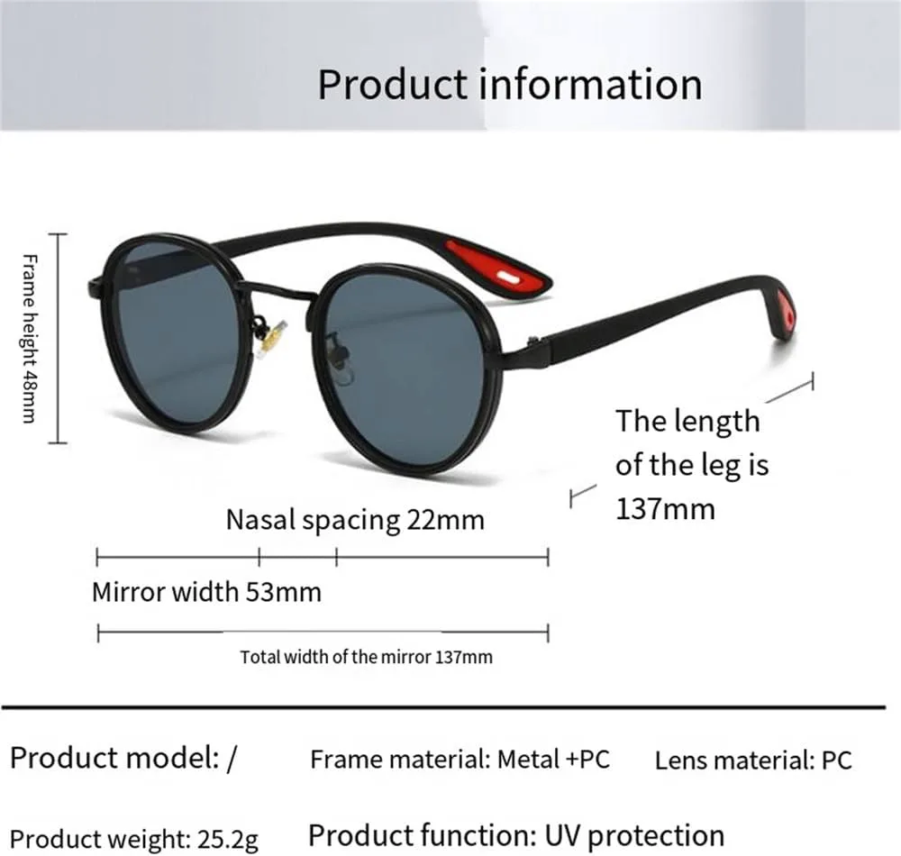 

Модные круглые солнцезащитные очки для женщин и мужчин, сверхлегкая металлическая оправа TR, защита от ультрафиолета при вождении на открытом воздухе KTUCN, Gold Tea