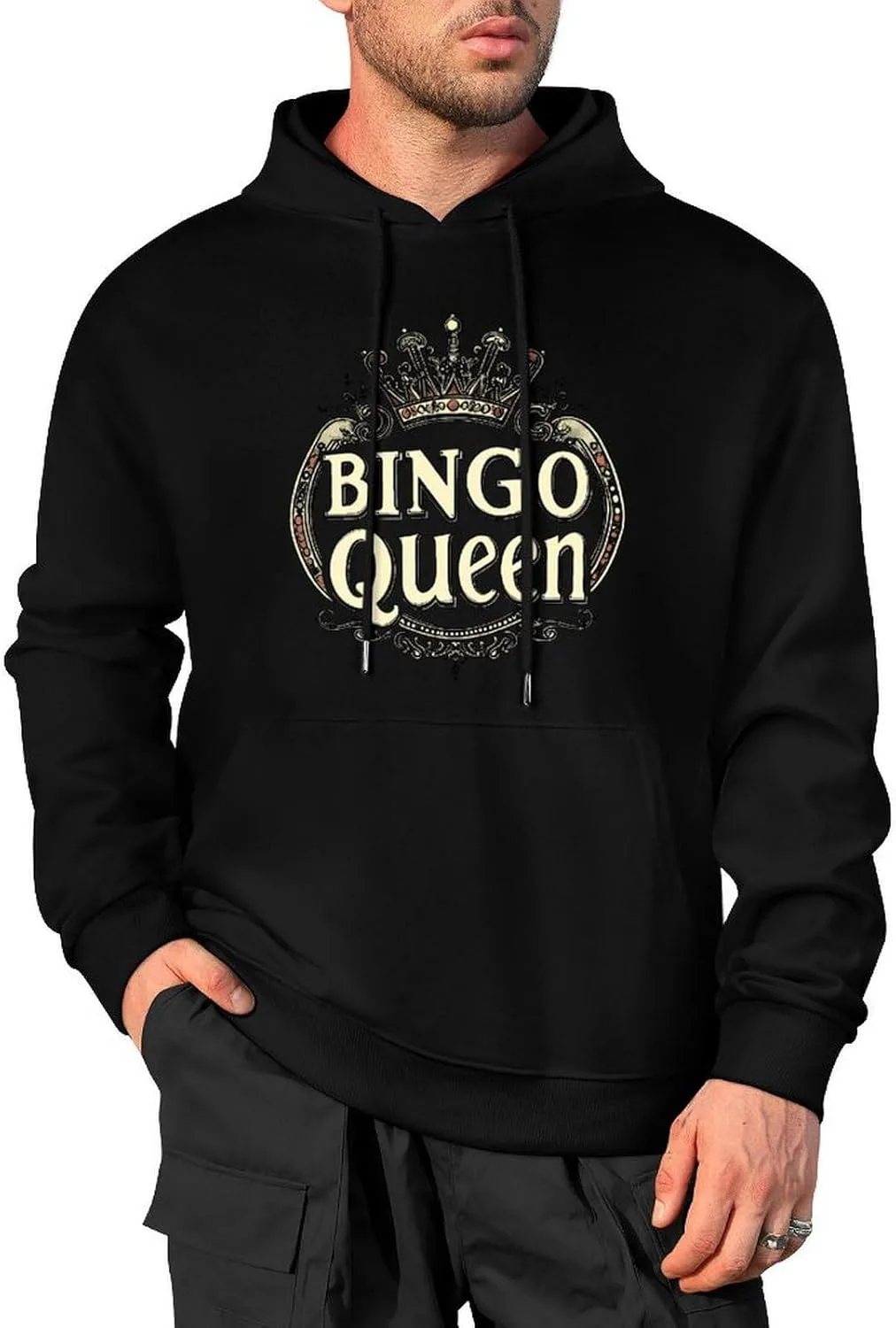 Толстовка Bingo Queen с капюшоном и карманом Generic, черный