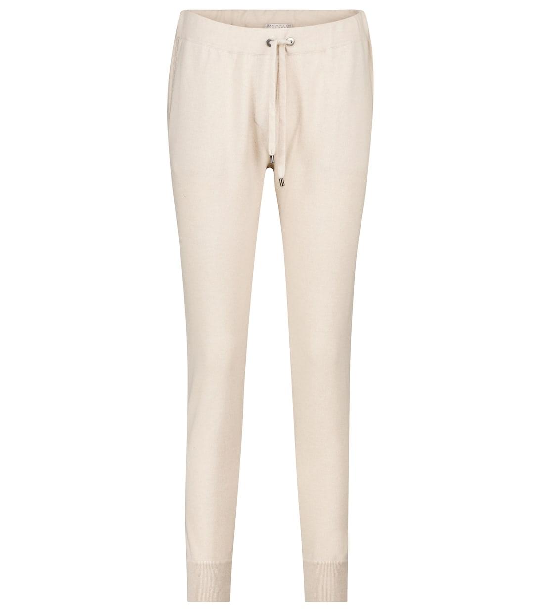 

Кашемировые спортивные брюки с отделкой Brunello Cucinelli, бежевый