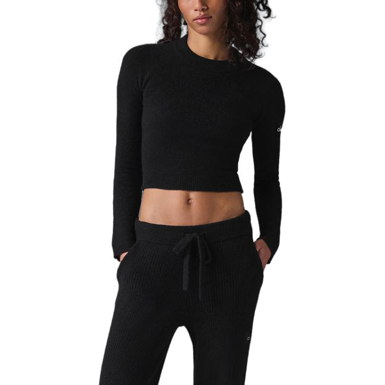 

Уютный свитер вязаный женский Alo Yoga, черный