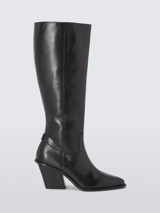 

Ботинки John Lewis ANYDAY Texas Leather Easy Stretch Western Knee High, черный