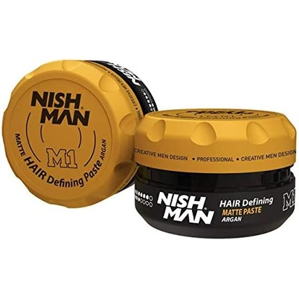 

NISH MAN ARGAN Hair Defining Matte Look Paste Мужская укладка волос Натуральный блеск Гель-воск сильной фиксации для мужчин 100 мл Nishman