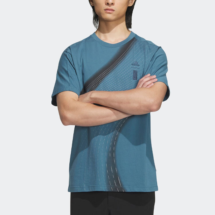 Футболка серии Wuji для мужчин, цвет индиго Adidas, индиго — фото 2