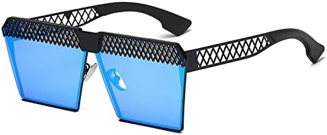 

Большие солнцезащитные очки для женщин и мужчин в стиле ретро, ​​для вождения автомобиля, защита от ультрафиолета UV400, металлические солнцезащитные очки MTZJH, Black Blue