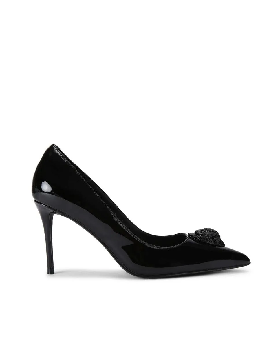 Женские туфли-лодочки из кожи с острой носочной частью Kurt Geiger, черный