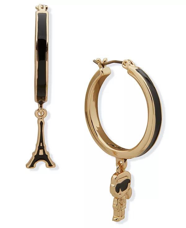 

Серьги-Кольца с подвесками Karl Lagerfeld Paris, gold/black