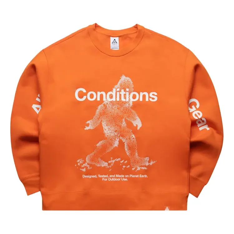 Толстовка Nike ACG Tuff Fleece Therma-Fit с круглым вырезом, цвет «Safety Orange»
