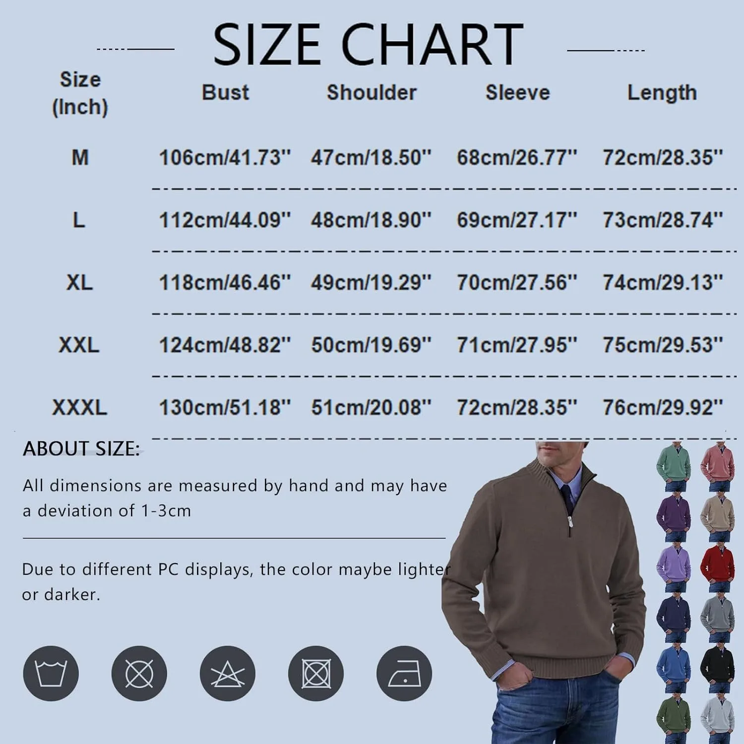 Мужской свитер Quarter Zip Pullover классический вязаный для комфортной посадки — фото 3