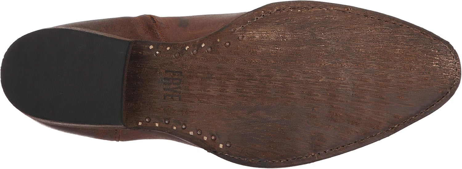 Мужские ботинки Frye Austin Inside Zip - стильная, прочная кожаная обувь с амортизирующей стелькой для комфорта и боковой застежкой-молнией, ковбойский стиль, коричневый — фото 4