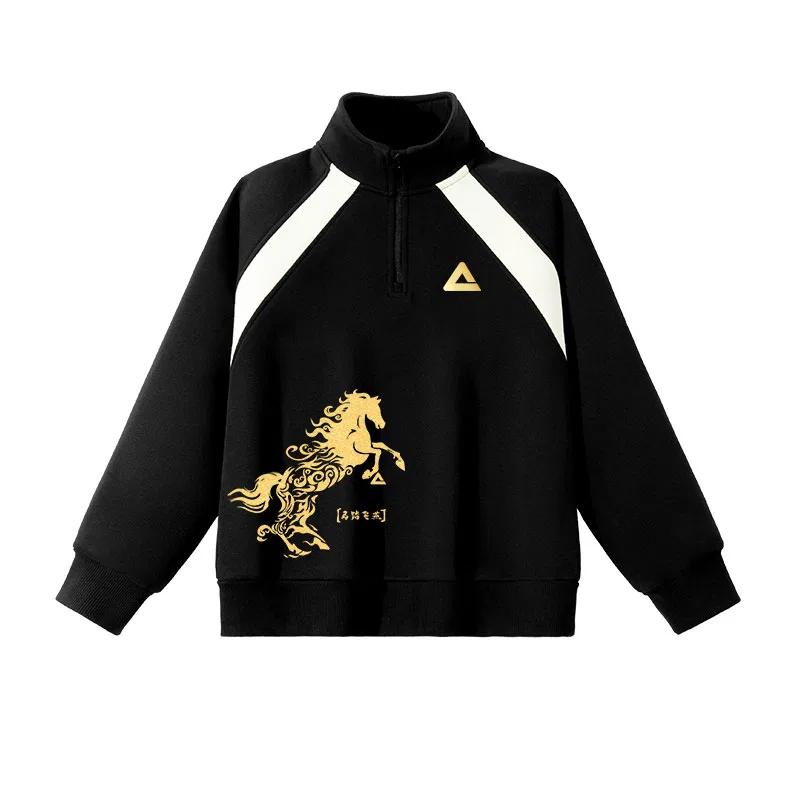 Детская толстовка с полуоткрытым воротником PEAK Fleece-Lined Black/PK