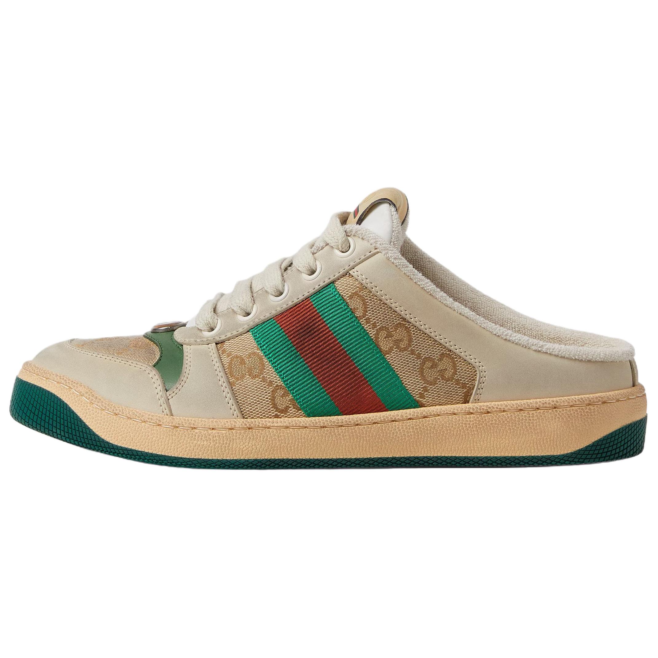 GUCCI Женские сандалии Screener с резиновой подошвой и закрытым носком, бежевые