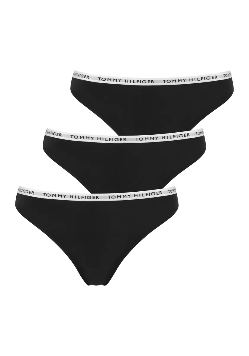 

Трусы Tommy Hilfiger Underwear (3 шт.), с узкими манжетами с логотипом, черный