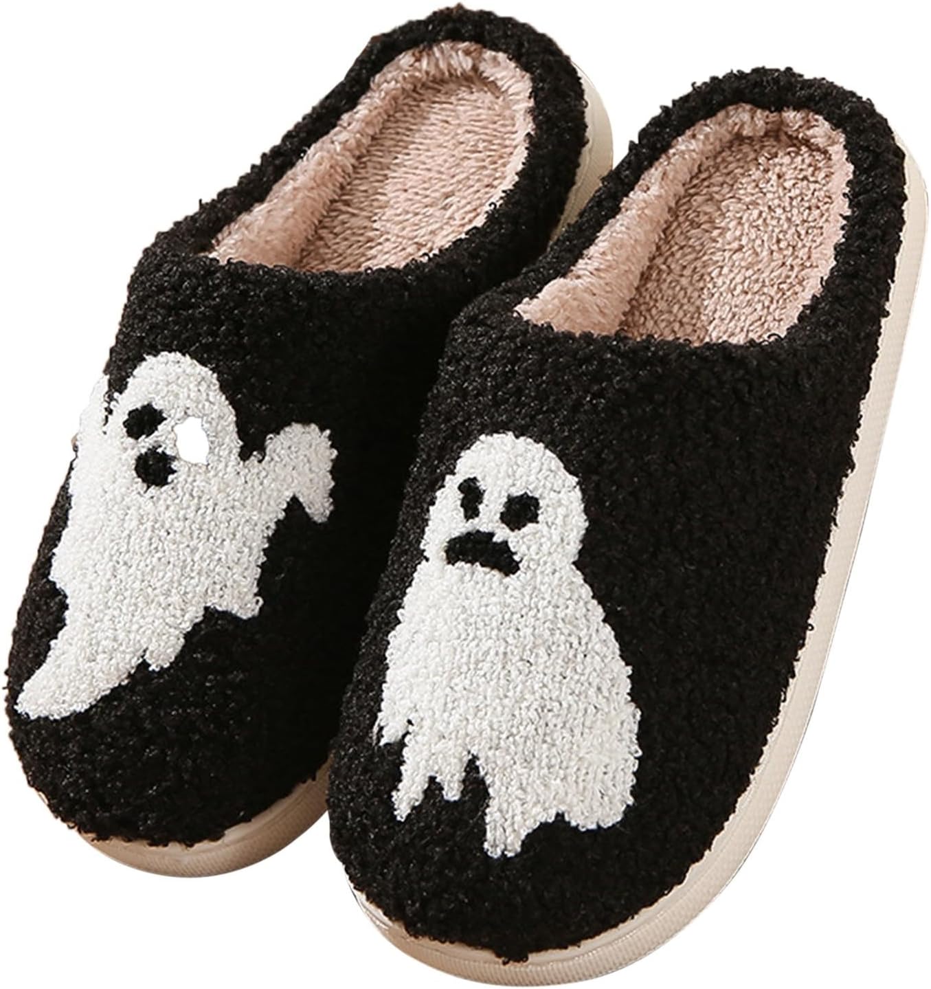 

Домашние тапочки на Хэллоуин для женщин и мужчин, в стиле ретро, удобные, комфортные для спальни и улицы, мягкие, плюшевые, пушистые, зимние Generic, H-c