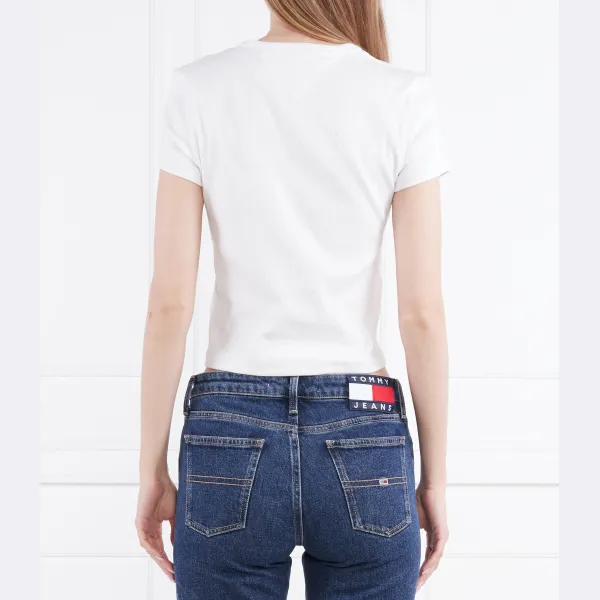 Футболка узкого кроя с значком Tjw bby в рубчик xs Tommy Hilfiger, белый — фото 3