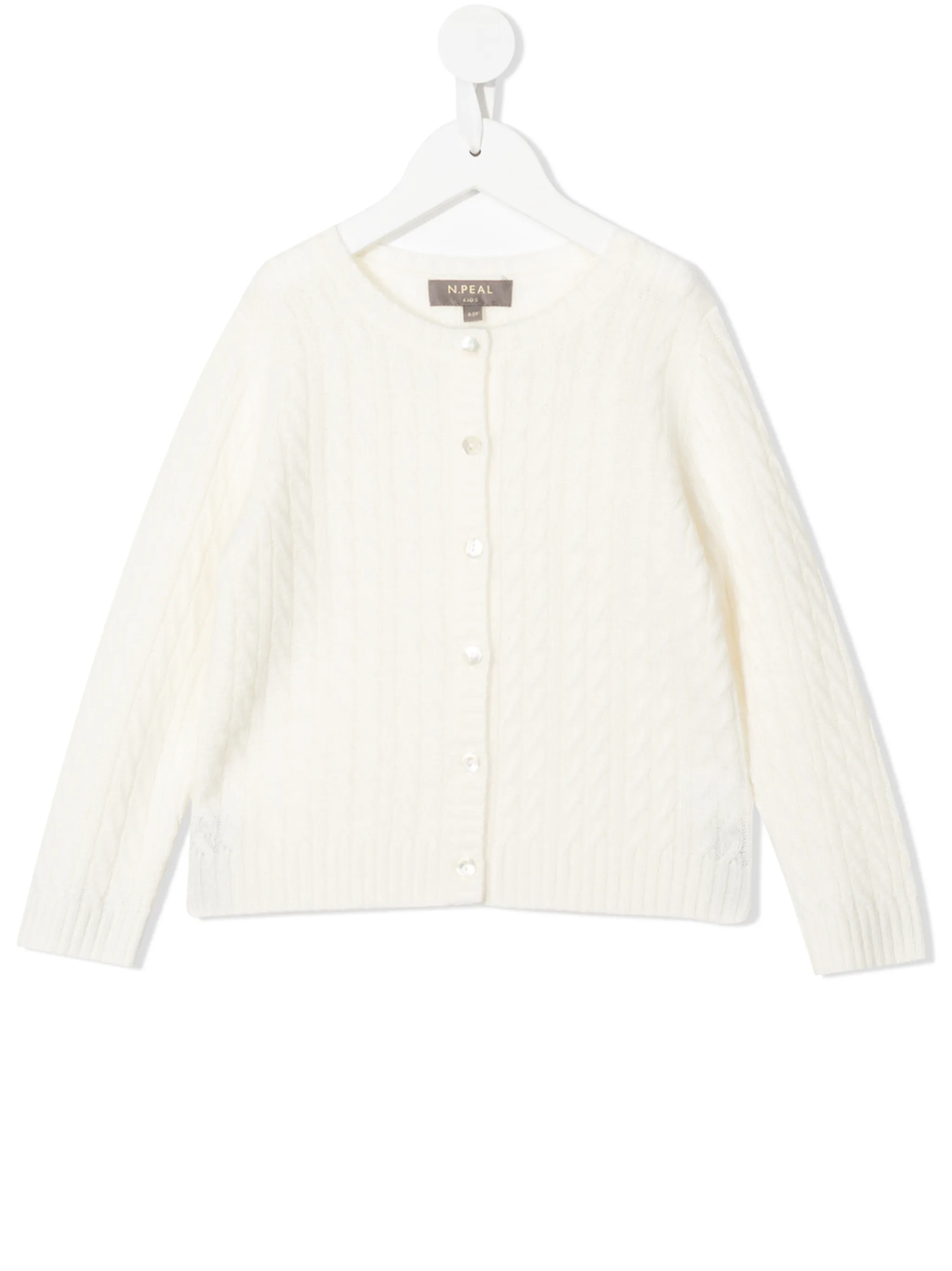 

Кардиган фактурной вязки N.Peal Kids, белый