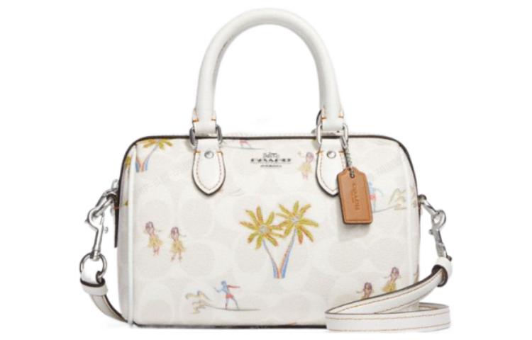 

COACH Сумка-бостон Rowan Leather, на одно плечо, женская, белая, Trumpets