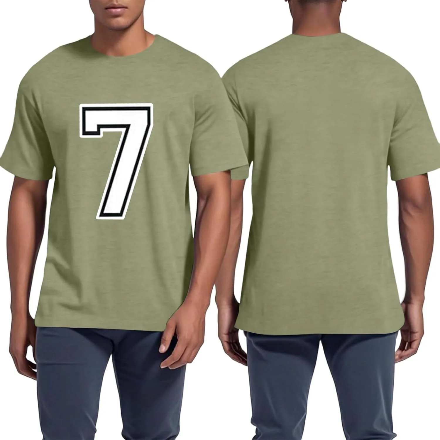 

Мужская футболка Lucky Number 7 Casual Loose FQZWONG