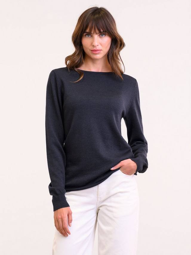 

Джемпер из тонкого мериносового кашемира с лодочкой Celtic & Co., Dark Navy