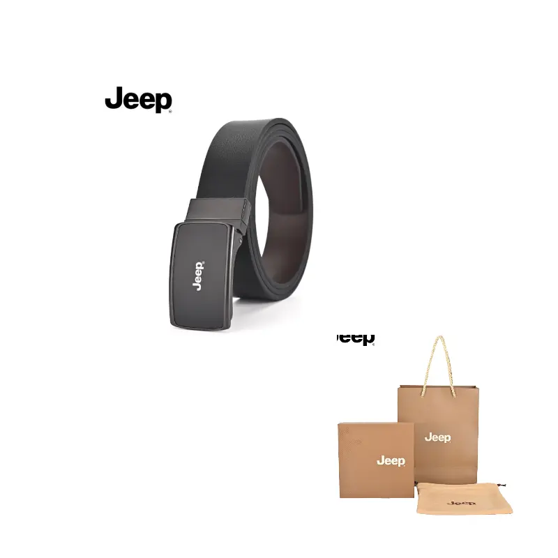 

Jeep Кожаный ремень из коровьей кожи унисекс Black 355