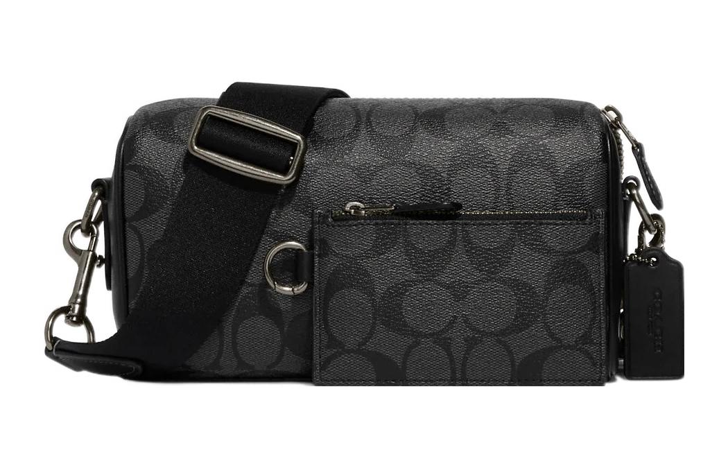 

COACH Аксель холщовая с кожаными вставками сумка через плечо кроссбоди мужская черная